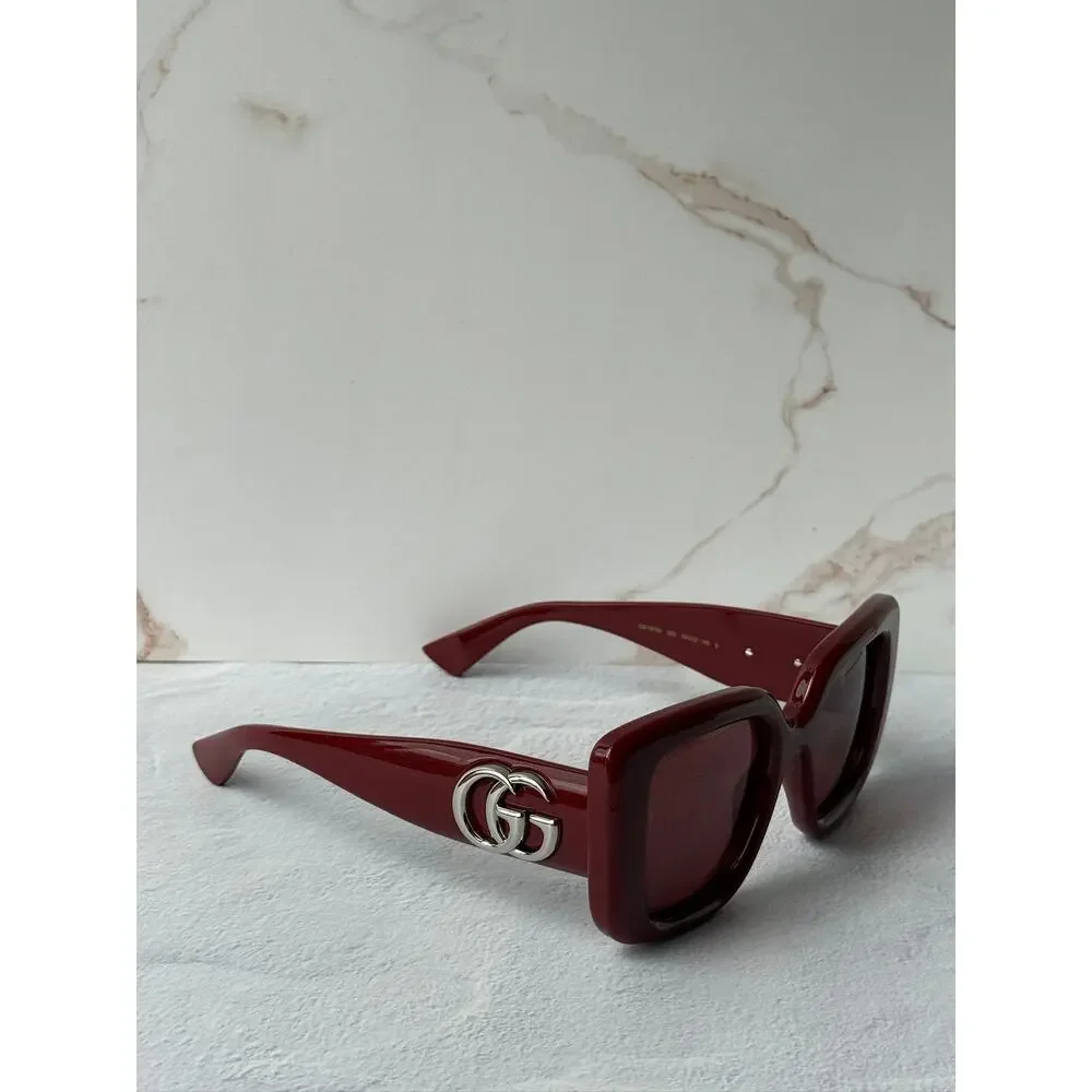 NEW Gucci GG1975S Burgundy Marmont Squared Sunglasses